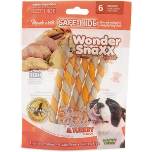Wonder Snaxx Twists Sweet Potato & Turkey 6Ct - Pet Totality