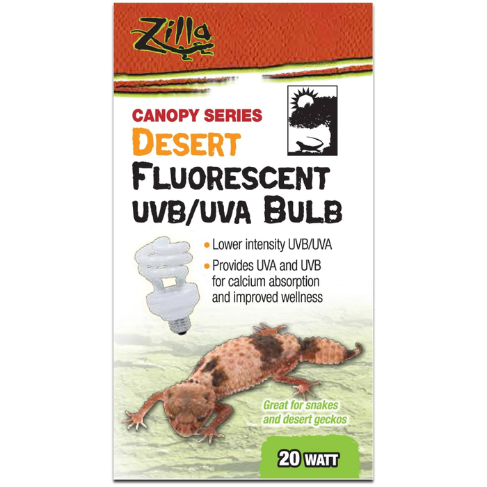 Zilla Canopy Series Desert Fluorescent Uvb/Uva Bulb 20Watt