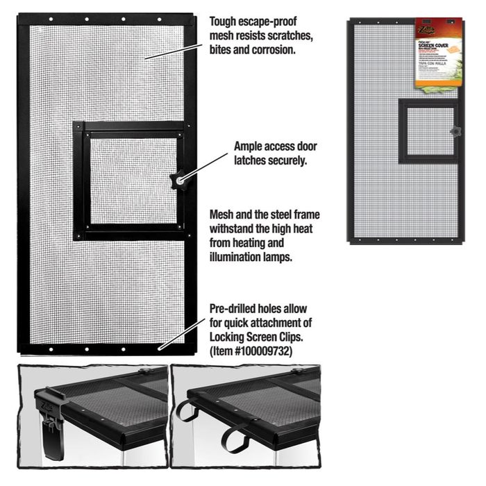 Zilla Fresh Air Screen Cover With Hinged Door 24X12