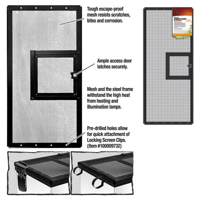 Zilla Fresh Air Screen Cover With Hinged Door 30X12