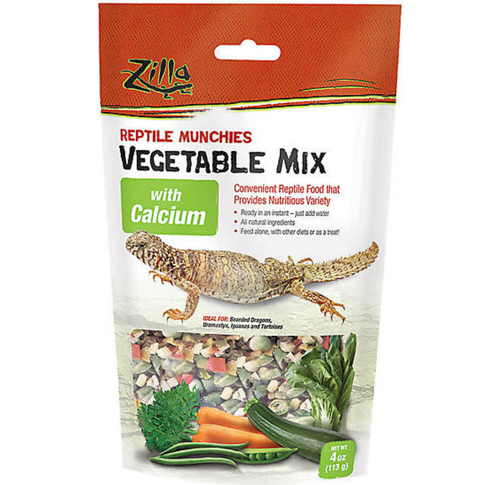 Zilla Reptile Munchies Vegetable Food Mix With Calcium 4Oz