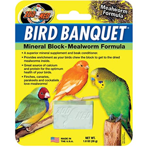 Zoo Med Bird Banquet Mineral Block - Mealworm Formula - Small - Pet Totality