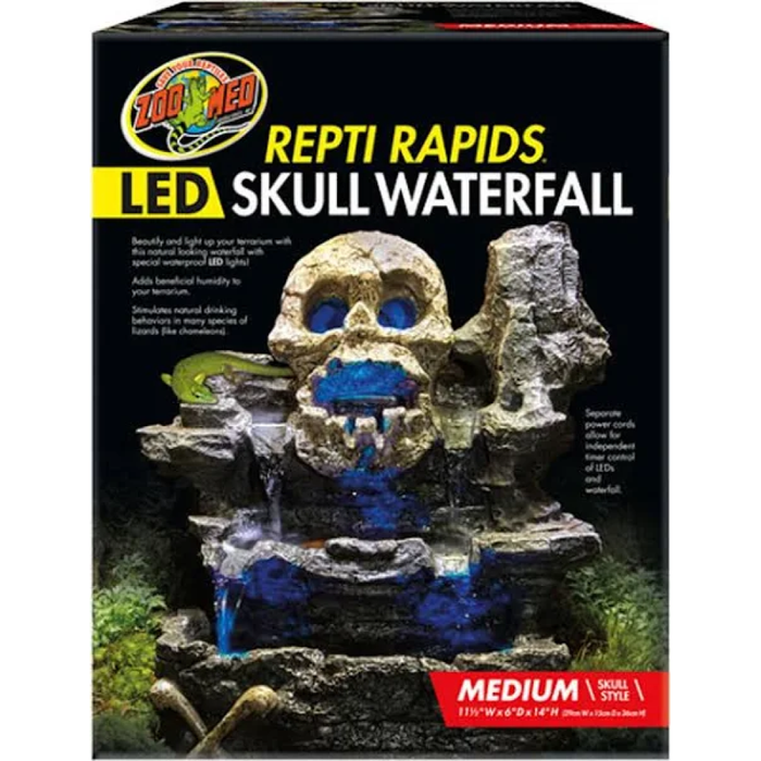 Zoo Med Reptirapids Led Skull Waterfall Medium