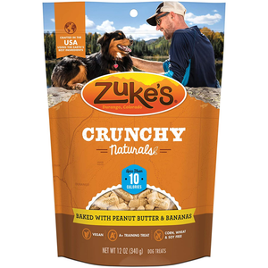 Zukes Dog Crunchy Natural Peanut Butter & Banana 12Oz - Pet Totality