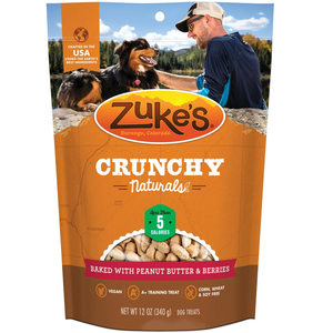 Zukes Dog Crunchy Natural Peanut Butter & Berry 12Oz - Pet Totality