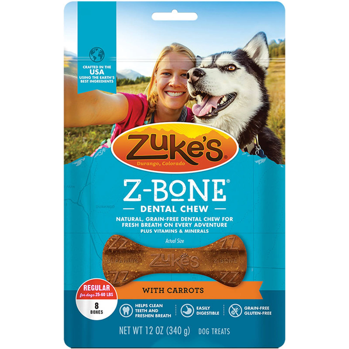 Zukes Dog Z-Bone Large Carrot 6 Count Pouch