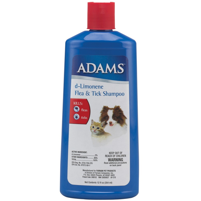 Adams D-Limonene Flea & Tick Shampoo 12Oz