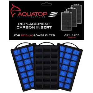 Aquatop Aquarium Carbon Cartridge For Pf15-Uv Hang On Uv Filter 3Pc - Pet Totality