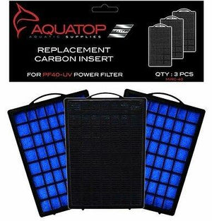 Aquatop Aquarium Carbon Cartridge For Pf40-Uv Hang On Uv Filter 3Pc - Pet Totality