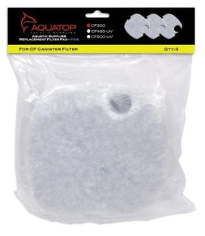 Aquatop Replacement White Filter Pads For The Cf-300 - 3Pk - Pet Totality
