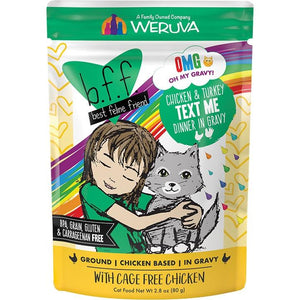 BFF  Cat Omg Text Me Chicken 3 oz. Pouch (Case of 12) - Pet Totality