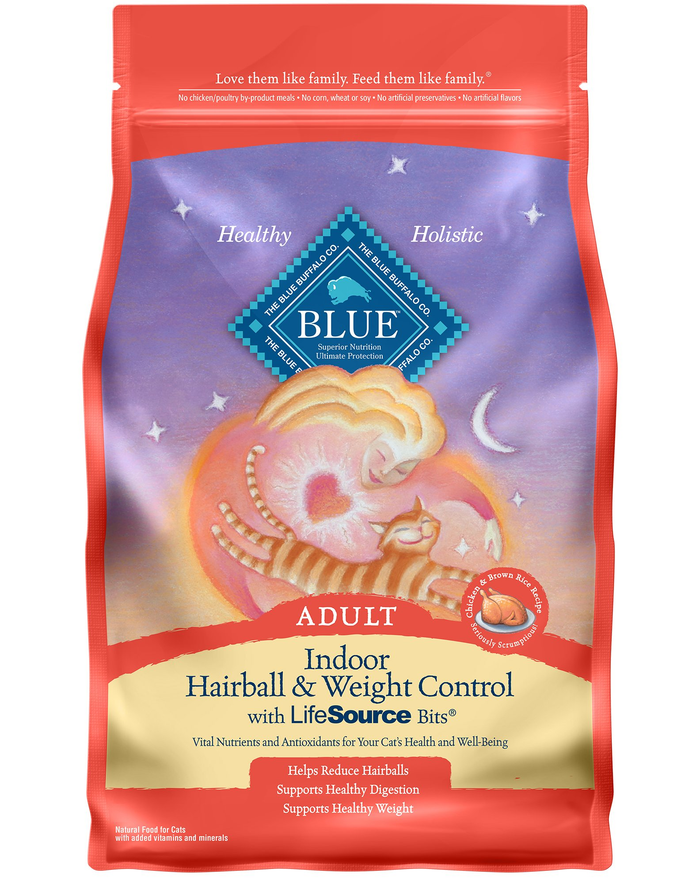 Blue Buffalo Cat  Indoor  Weight Control  Trout Hairball  Chicken  7 Lbs.