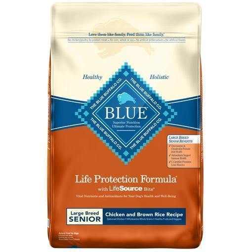 Blue Buffalo Dog Senior  Large Breed  Chicken Brown Rice  30 Lbs.