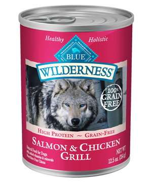 Blue Buffalo Dog Wilderness  Gf Salmon Chicken 12.5 Oz.(Case Of 12) - Pet Totality