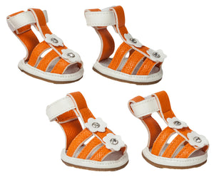 Buckle-Supportive Pvc Waterproof Pet Sandals Shoes - Set Of 4 - Pet Totality