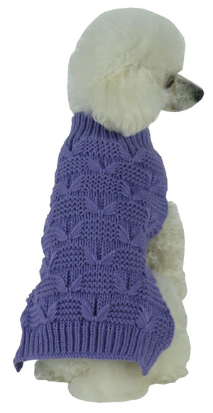 Butterfly Stitched Heavy Cable Knitted Fashion Turtle Neck Dog Sweater - Pet Totality