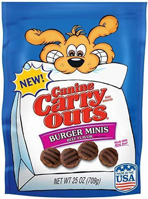 Canine Carry Out Beef Burger Dog Treat Mini 25Oz - Pet Totality