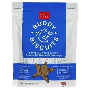 Cloud Star Original Soft & Chewy Buddy Biscuits With Bacon & Cheese Dog Treats, 6-Oz. Bag - Pet Totality
