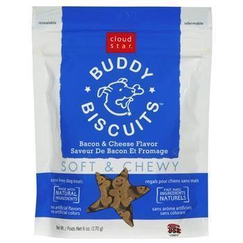 Cloud Star Original Soft & Chewy Buddy Biscuits With Bacon & Cheese Dog Treats, 6-Oz. Bag