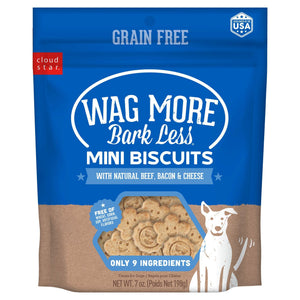 Cloud Star Wagmore Dog Grain Free Mini Baked Peanut Beef & Bacon 7Oz - Pet Totality