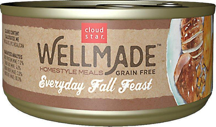 Cloud Star Wellmade Homestyle Meals Everyday Fall Feast With Turkey Recipe Grain-Free Canned Dog Food 3.5Oz