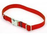 Coastal Adjustable Nylon Collar With Titan Metal Buckle Red 1X14-20In - Pet Totality