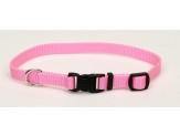 Coastal Adjustable Nylon Collar With Tuff Buckle Bright Pink 3/8X12In