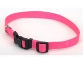 Coastal Adjustable Nylon Collar With Tuff Buckle Neon Pink 1X18-26In