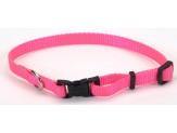 Coastal Adjustable Nylon Collar With Tuff Buckle Neon Pink 3/8X8-12In