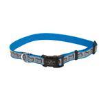 Coastal Lazer Brite Reflective Adjustable Dog Collar Turquoise Bones 3/8X12