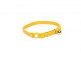 Coastal Safe Cat Fashion Adj Breakaway Collar Polka Dot Overlay Yellow 3/8X12In