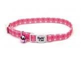 Coastal Safe Cat Fashion Adjustable Breakaway Collar Pink Dots 3/8X8-12In - Pet Totality