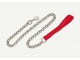 Coastal Titan Chain Leash With Nylon Handle Red Fine 3.0Mm 4Ft - Pet Totality