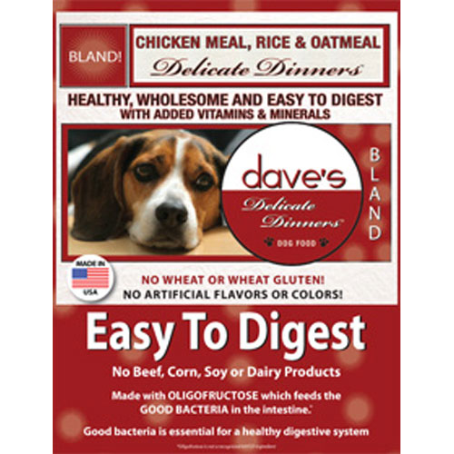 Daves Delicate Dinners (Easy To Digest) Chicken Meal, Rice & Oatmeal  16Lbs