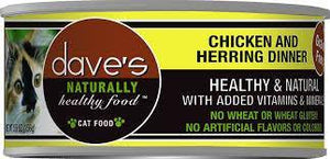 Daves Naturally Healthy Cat Food, Chicken & Herring Dinner Case Of 24 - Pet Totality