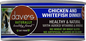 Daves Naturally Healthy Cat Food, Chicken & White Fish Dinner    Case Of 24 - Pet Totality