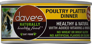 Daves Naturally Healthy Cat Food, Poultry Platter Dinner Case Of 24 - Pet Totality