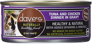 Daves Naturally Healthy Cat Food, Tuna & Chicken Dinner In Gravy  Case Of 24 - Pet Totality