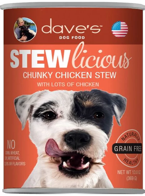 Daves Pet Food Dog Stewlicious Chunky Chicken Stew 13Oz (Case Of 12) - Pet Totality