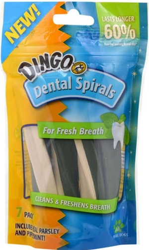 Dingo Dental Spirals For Fresh Breath, 7Pk - Pet Totality