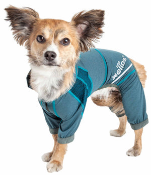 Dog Helios ® 'Namastail' Lightweight 4-Way Stretch Breathable Full Bodied Performance Yoga Dog Hoodie Tracksuit - Pet Totality