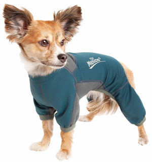 Dog Helios ® 'Rufflex' Mediumweight 4-Way-Stretch Breathable Full Bodied Performance Dog Warmup Track Suit - Pet Totality