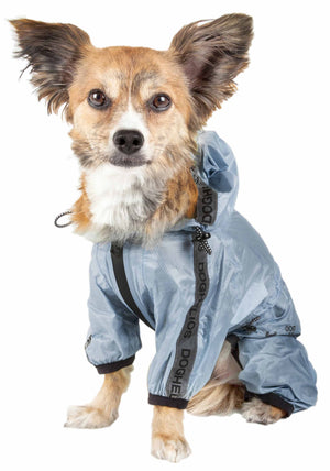 Dog Helios ® 'Torrential Shield' Waterproof Multi-Adjustable Full Bodied Pet Dog Windbreaker Raincoat - Pet Totality
