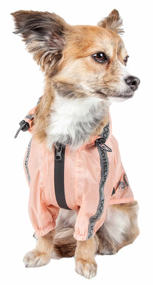 Dog Helios ® 'Torrential Shield' Waterproof Multi-Adjustable Pet Dog Windbreaker Raincoat - Pet Totality