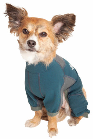 Dog Helios  'Rufflex' Mediumweight 4-Way-Stretch Breathable Full Bodied Performance Dog Warmup Track Suit - Pet Totality