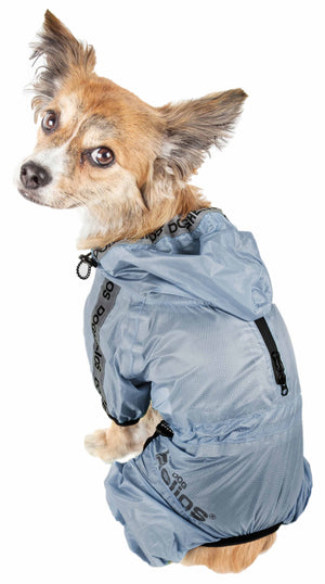 Dog Helios  'Torrential Shield' Waterproof Multi-Adjustable Full Bodied Pet Dog Windbreaker Raincoat - Pet Totality