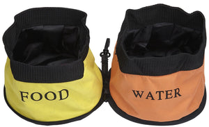 Double Food and Water Travel Pet Bowl - Pet Totality