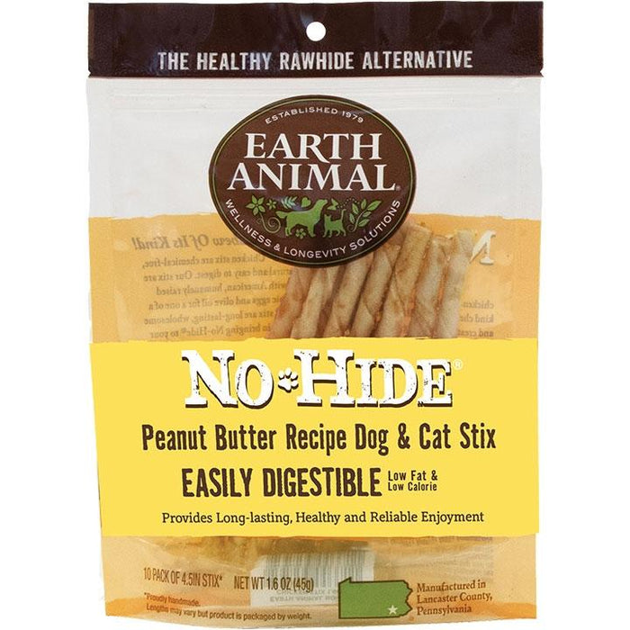 Earth Animal No-Hide Peanut Butter Chews � Stix 10Ct