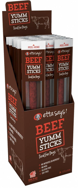 Etta Says! Dog Yum Stick Beef 24 Count - Pet Totality