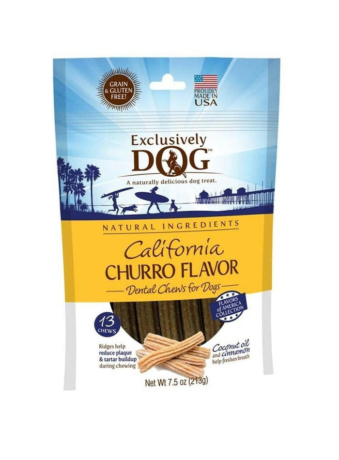 Exclusively Dog California Churro Flavor Dental Chew 7.5 Oz